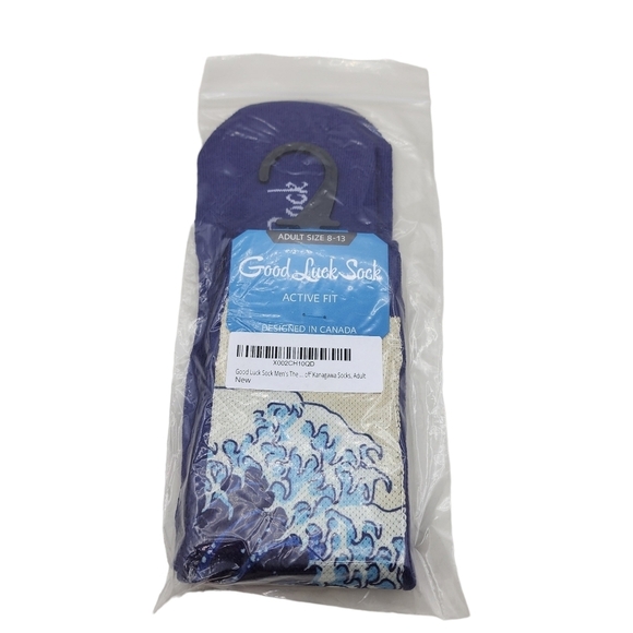 Good Luck Sock Men's The Great Wave off Kanagawa Socks - 8-13 - Picture 2 of 5